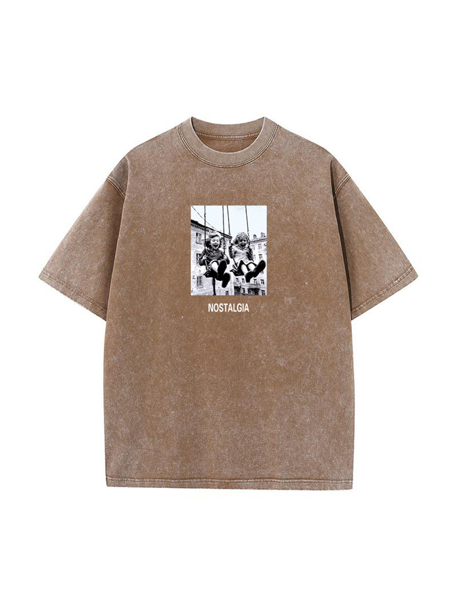 Damen Oversized T-Shirt mit nostalgischem Grafikdesign Drune