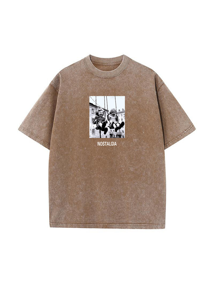 Damen Oversized T-Shirt mit nostalgischem Grafikdesign Drune