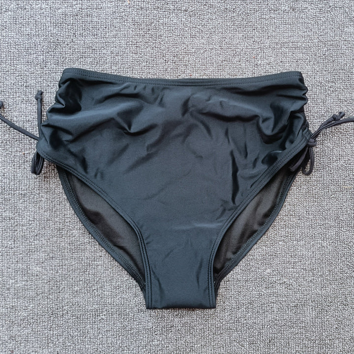 Damen Hochgeschnittene Bikinihose mit Raffung Drune