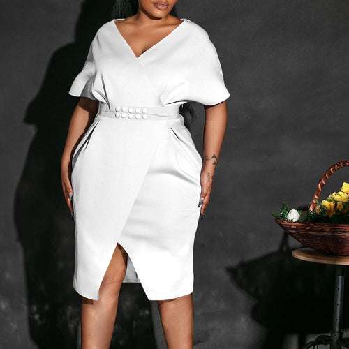 Damen Wickelkleid mit eleganter Taillierung und stylischem Gürtel Drune
