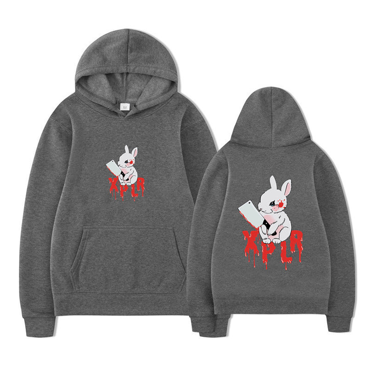Damen Kapuzensweater mit auffälligem Cartoon-Motiv und bequemer Passform Drune