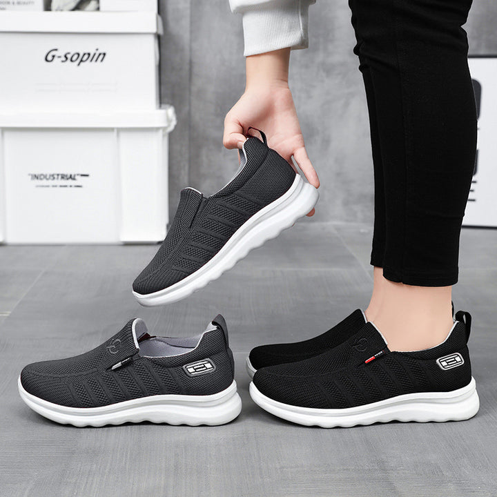 Herren nan atmungsaktiver Slip-On Strick-Freizeitschuh mit elastischem Einstieg, gepolsterter Komfortsohle und rutschfester Wellenlaufsohle Drune