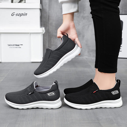 Herren nan atmungsaktiver Slip-On Strick-Freizeitschuh mit elastischem Einstieg, gepolsterter Komfortsohle und rutschfester Wellenlaufsohle Drune