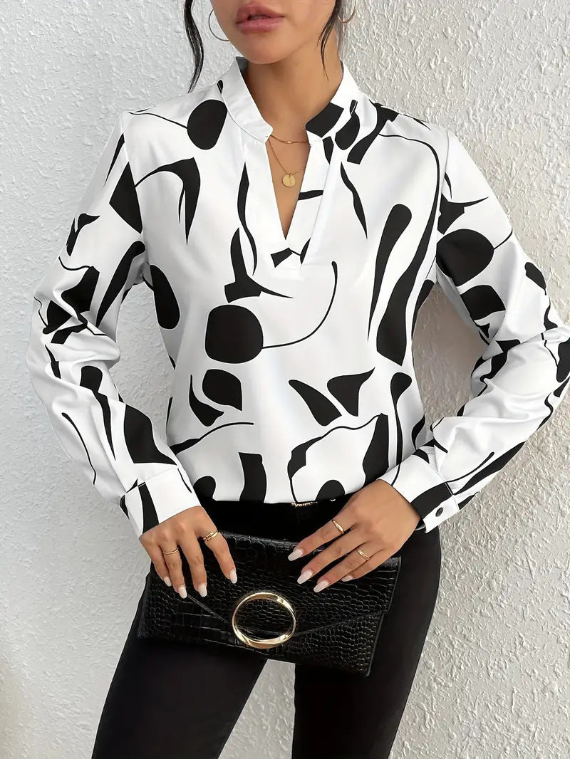 Damen Elegante Bluse mit modernem Muster Drune