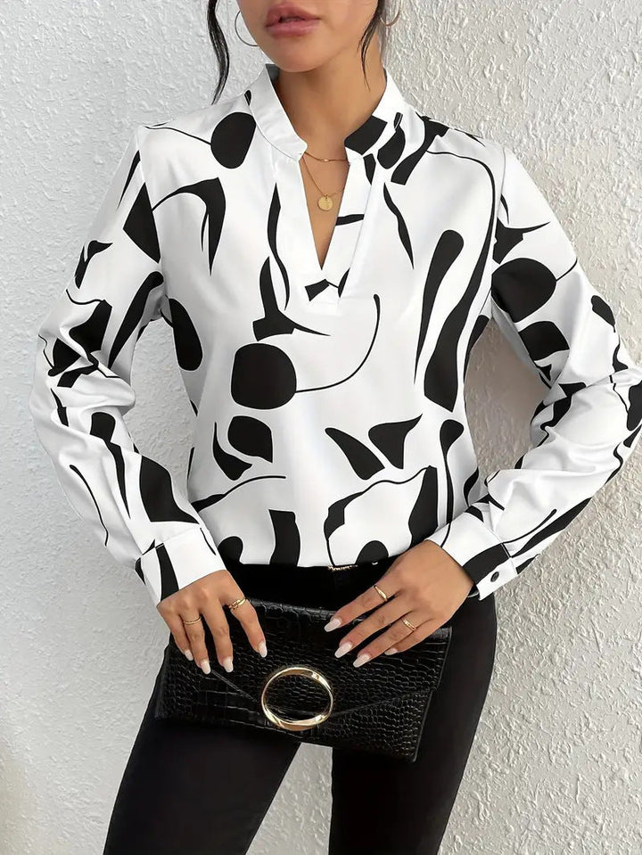 Damen Elegante Bluse mit modernem Muster Drune