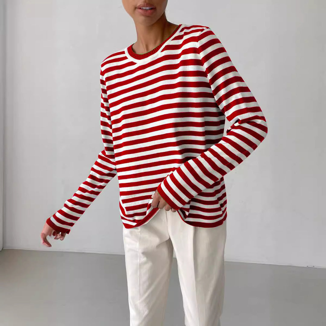 Damen gestreiftes Longsleeve-Shirt Drune