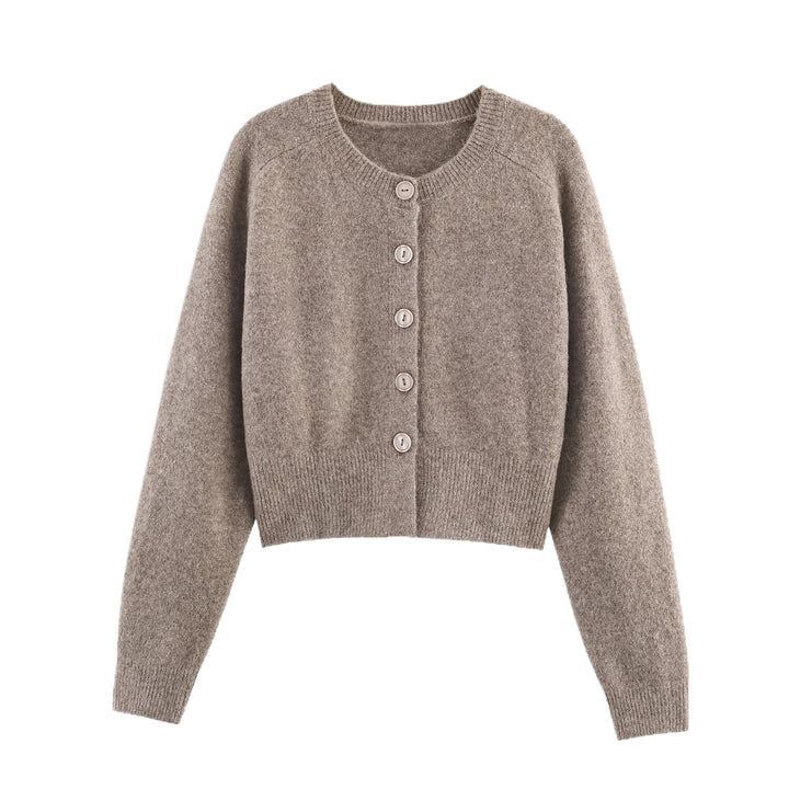 Damen cropped Strickjacke mit Knopfverschluss Drune