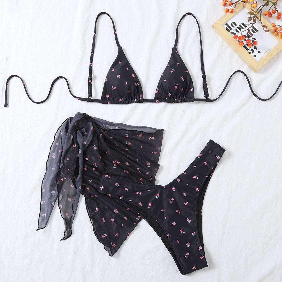 Damen Triangel-Bikini mit elegantem Chiffonüberwurf Drune
