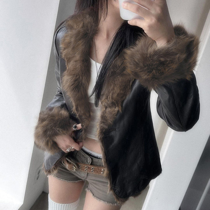 Damen nan taillierte Bomberjacke mit breitem Rippenbund, zwei Schrägtaschen und dekorativen Reißverschluss-Details Drune