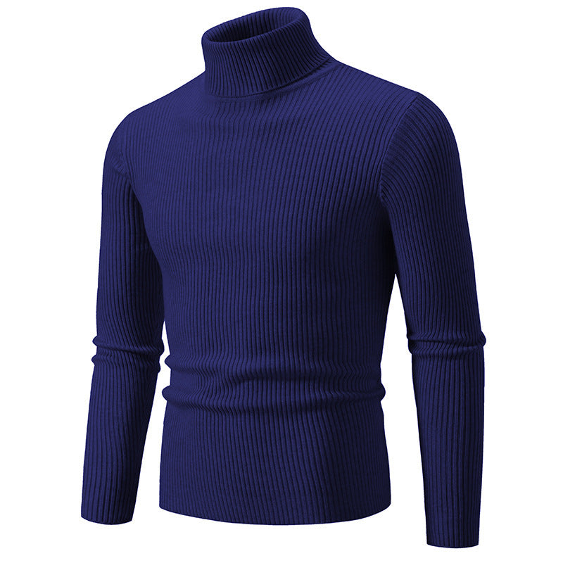 Herren nan taillierter Rollkragenpullover aus feinem Feinstrick mit geripptem Kragen Drune