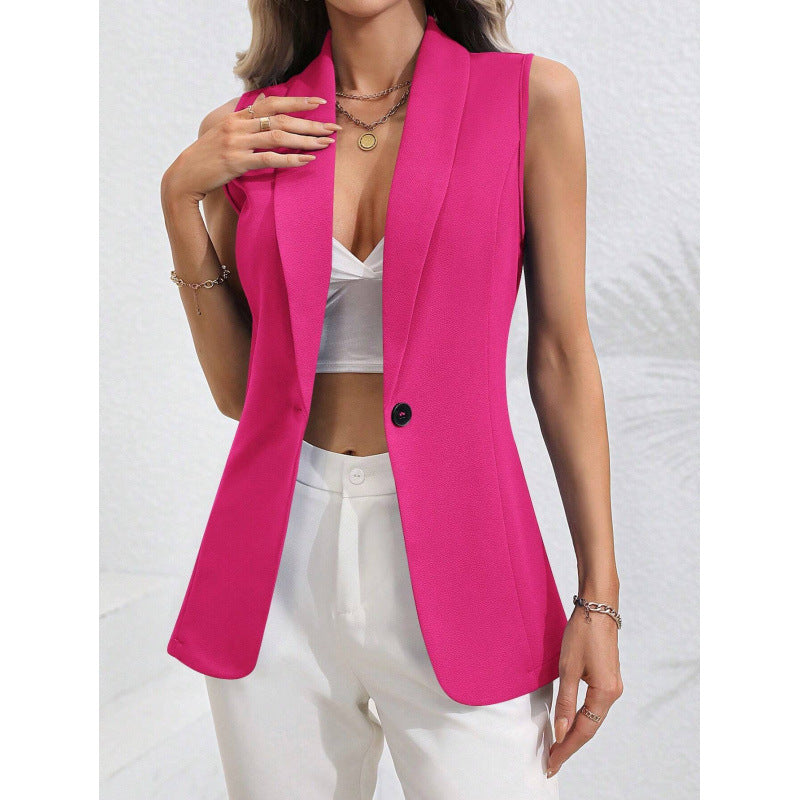 Damen ärmellose Blazerjacke mit elegantem Schnitt und taillierter Silhouette Drune
