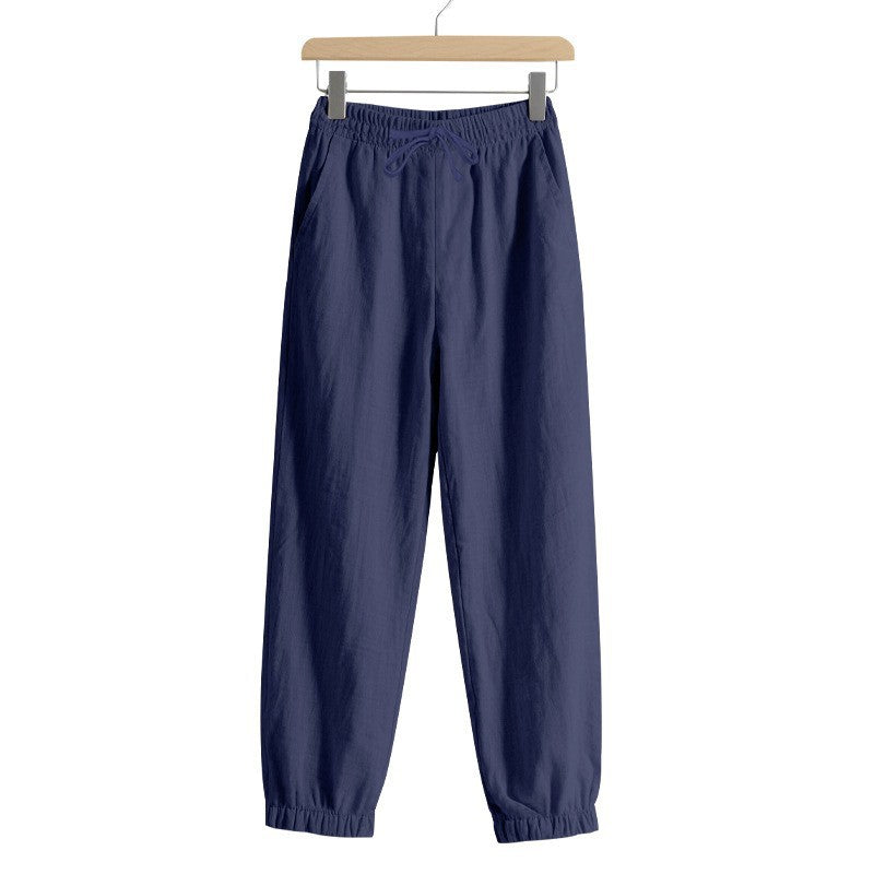 Damen lässige Freizeithose mit lockerem Schnitt und elastischem Bund Drune