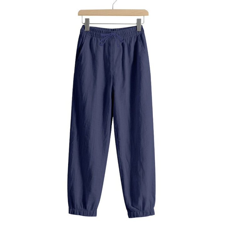 Damen lässige Freizeithose mit lockerem Schnitt und elastischem Bund Drune