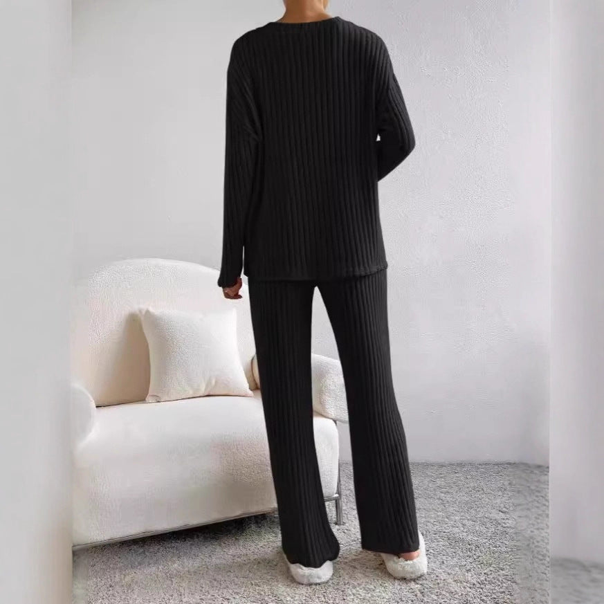 Damen kuscheliges Strick-Loungewear-Set Drune
