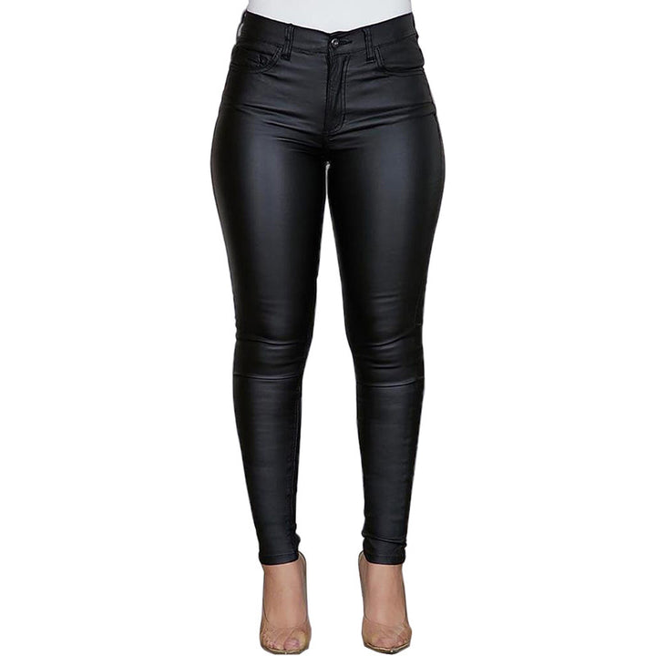 Damen figurbetonte High-Waist Hose Drune
