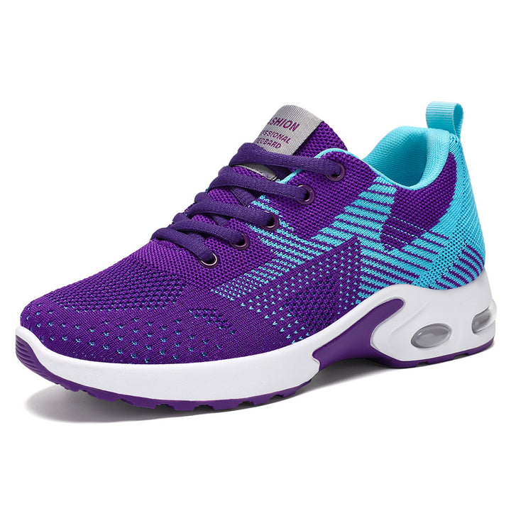 Damen nan sportive Strick-Sneaker mit stoßdämpfender Air-Unit, ergonomischer Komfortsohle und elastischer Schnürung Drune