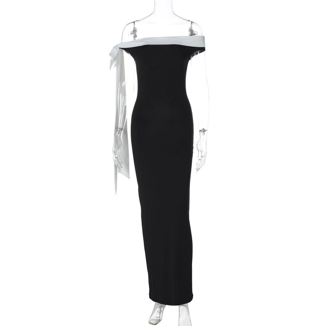 Damen Elegantes Maxikleid mit Off-Shoulder Design und schmalem Schnitt Drune