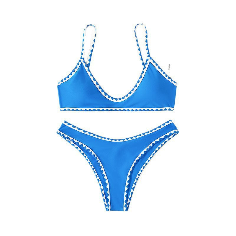 Damen Bikini-Set mit lässigem Schnitt und kontrastierenden Kanten Drune