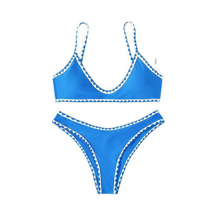 Damen Bikini-Set mit lässigem Schnitt und kontrastierenden Kanten Drune