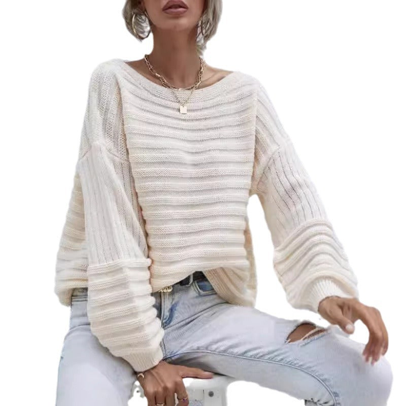 Damen Strickpullover mit weit geschnittenen Ärmeln Drune