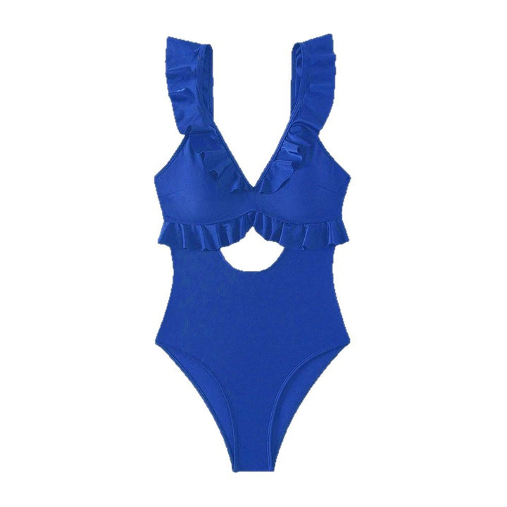 Damen Eleganter Badeanzug mit Rüschendetails Drune