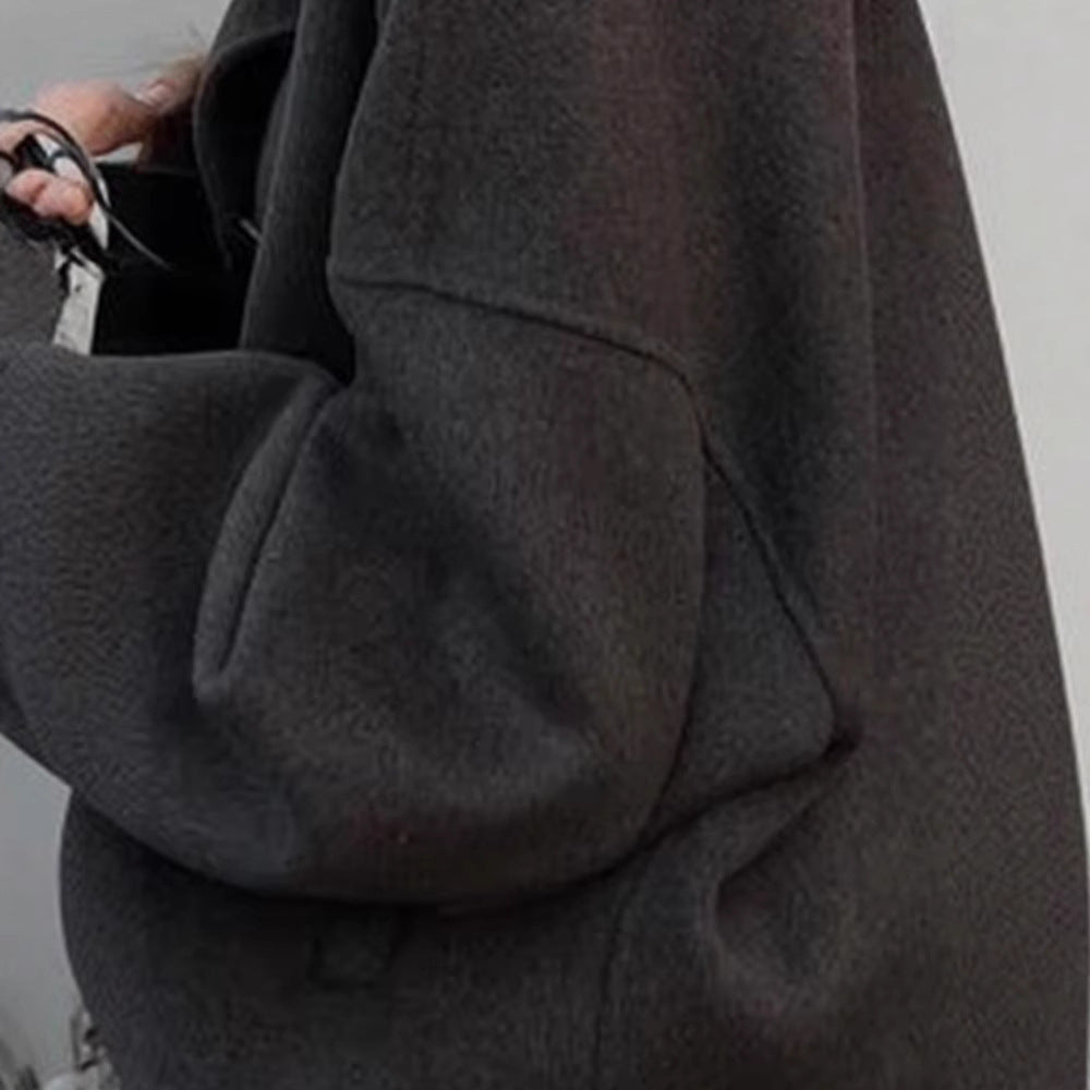 Damen Modische Oversized Jacke aus hochwertigem Wollgemisch Drune