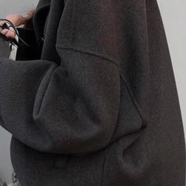 Damen Modische Oversized Jacke aus hochwertigem Wollgemisch Drune