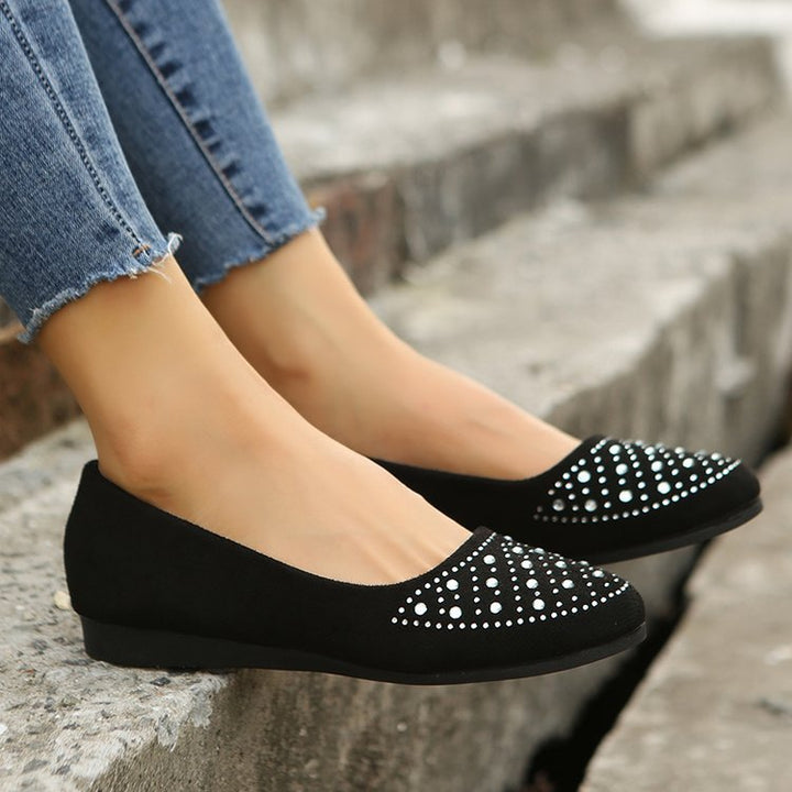 Damen Elegante Ballerinas mit funkelndem Strass-Detail und komfortabler Sohle Drune