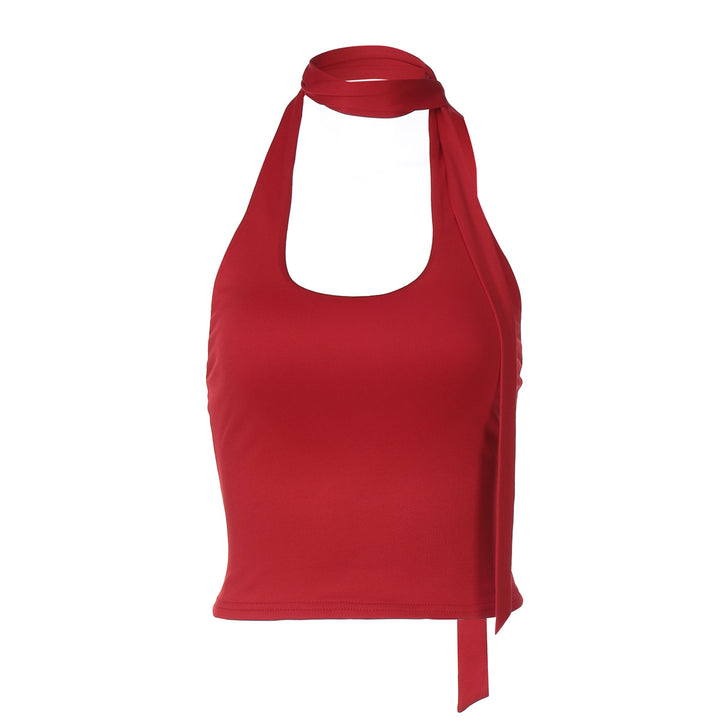 Damen elegantes Haltertop mit verspieltem Krawatten-Design Drune
