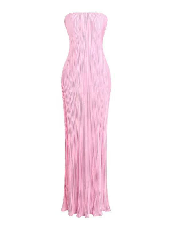 Damen figurbetontes Strapless-Kleid mit floralen Elementen Drune