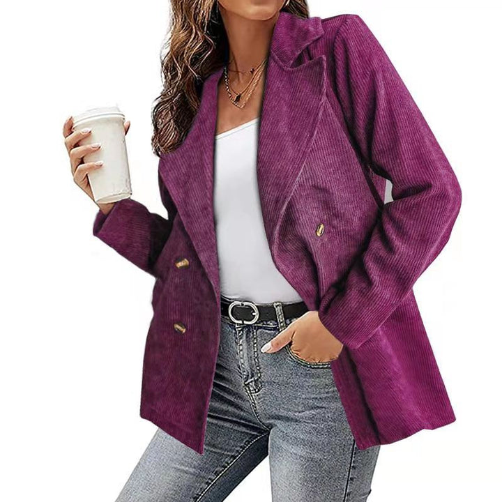 Damen Cordjacke im modernem Schnitt mit schickem Revers und zwei praktischen Taschen Drune