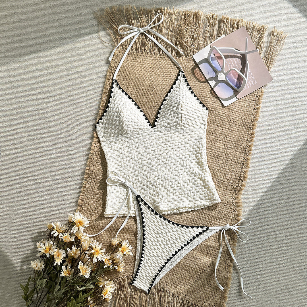 Damen Häkelbikini-Set mit modischem V-Ausschnitt Drune