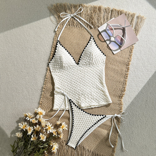 Damen Häkelbikini-Set mit modischem V-Ausschnitt Drune