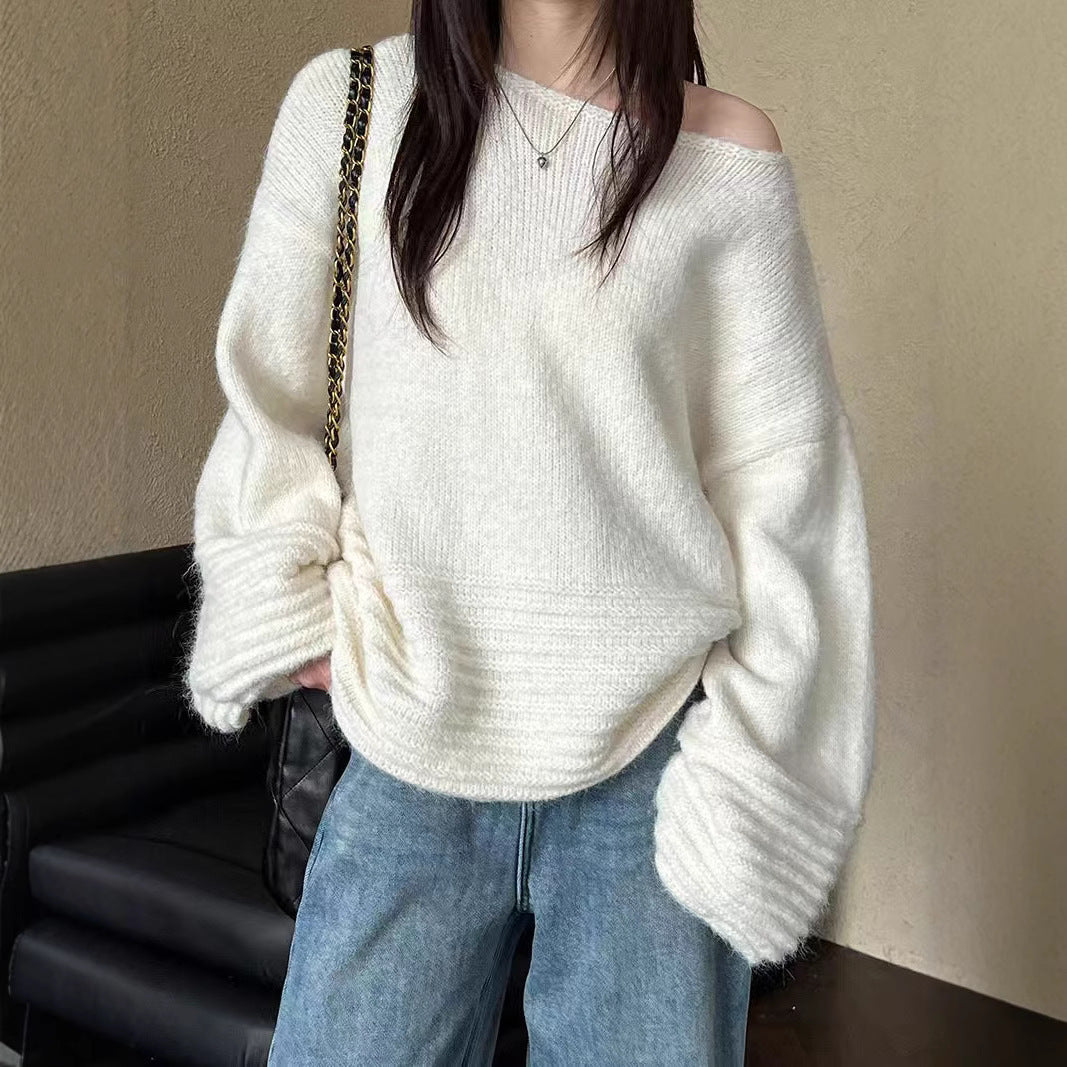 Damen Oversized Strickpullover Drune