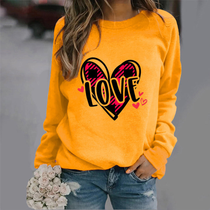 Damen Sweatshirt mit kreativem Herzdesign und lässigem Schnitt Drune