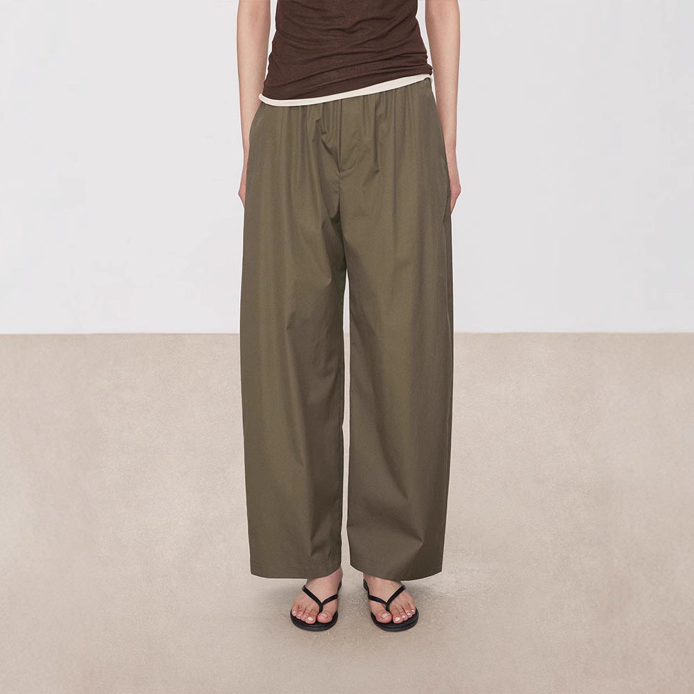 Damen Weit geschnittene Palazzo-Hose mit elastischem Bund Drune