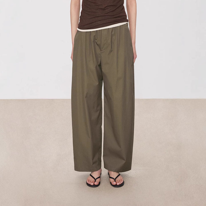 Damen Weit geschnittene Palazzo-Hose mit elastischem Bund Drune