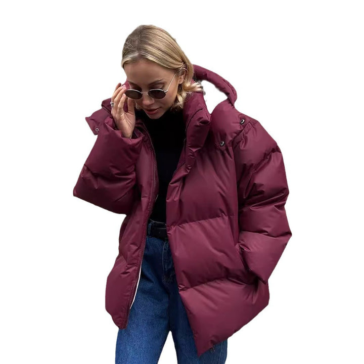 Damen modischer gefütterter Parka mit elektrischem Kapuzenansatz und elastischem Bund Drune