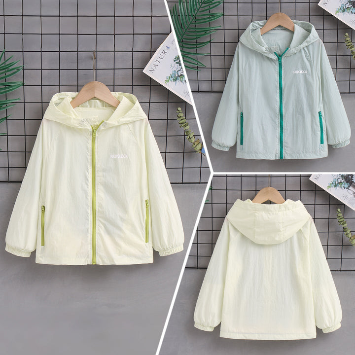 Damen nan ultraleichte Kapuzen-Nylonjacke mit UV-Schutz, winddichter Ausstattung und Reißverschlusstaschen Drune