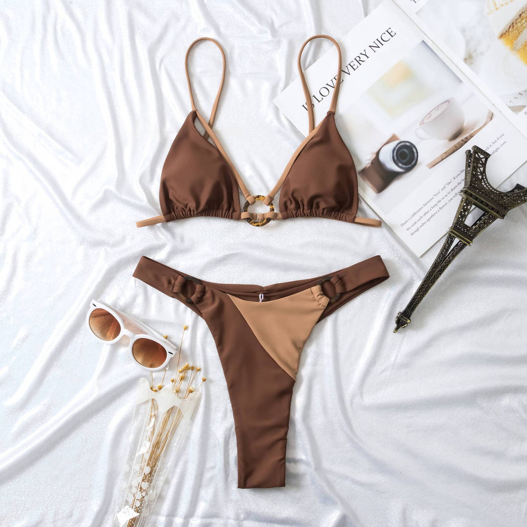 Damen Hochgeschnittene Bikini-Anlage Drune