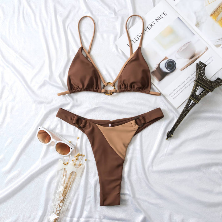Damen Triangel-Bikini mit modischem Ringdetail Drune