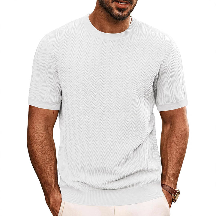 Herren strukturiertes Rundhals T-Shirt Drune