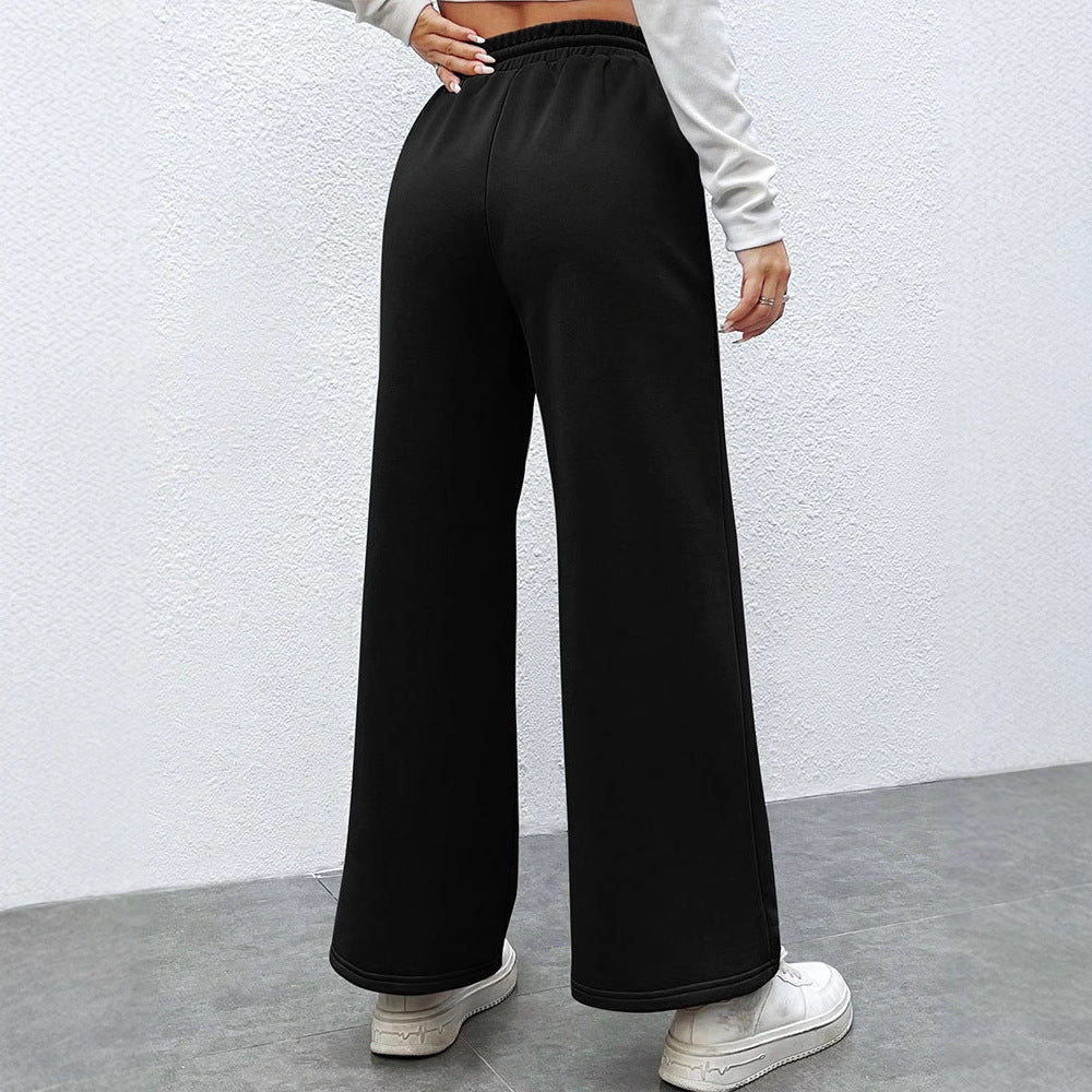 Damen weite Freizehhose mit elastischem Bund und Kordelzug Drune