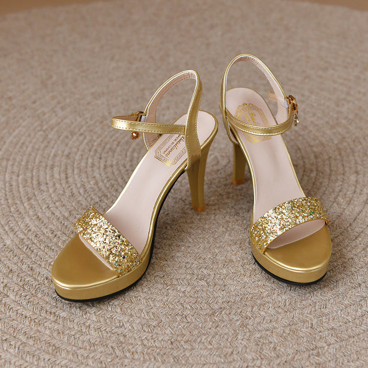 Damen elegante High Heels mit glitzerndem Riemendesign Drune