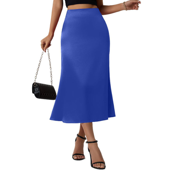 Damen eleganter Midirock aus schimmerndem Stoff mit figurschmeichelndem Schnitt Drune
