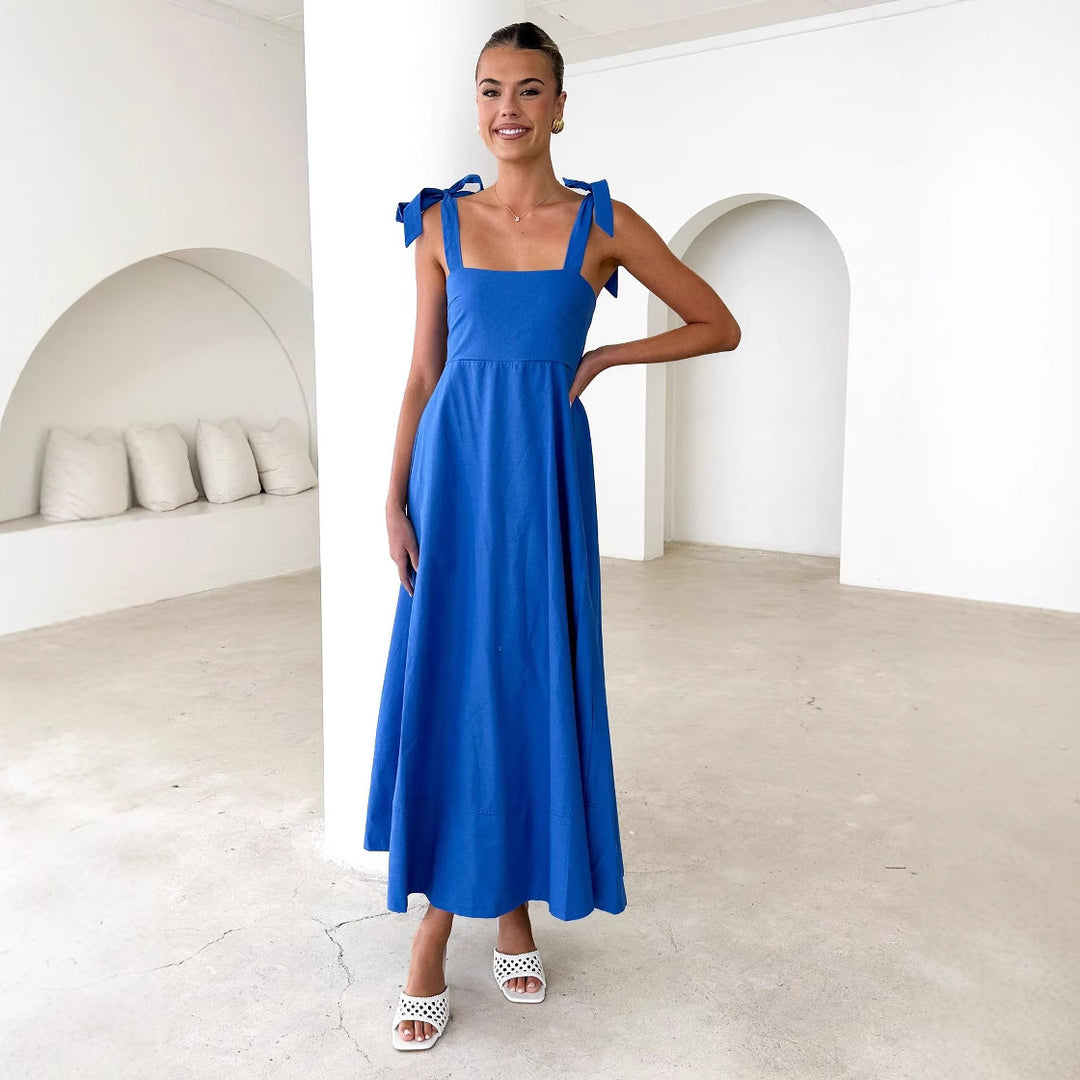 Damen maxikleid mit verstellbaren Trägern Drune