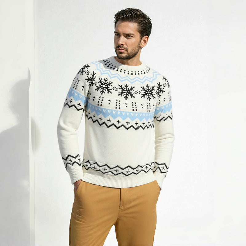 Herren kuscheliger Norweger-Pullover mit Winterdesign Drune