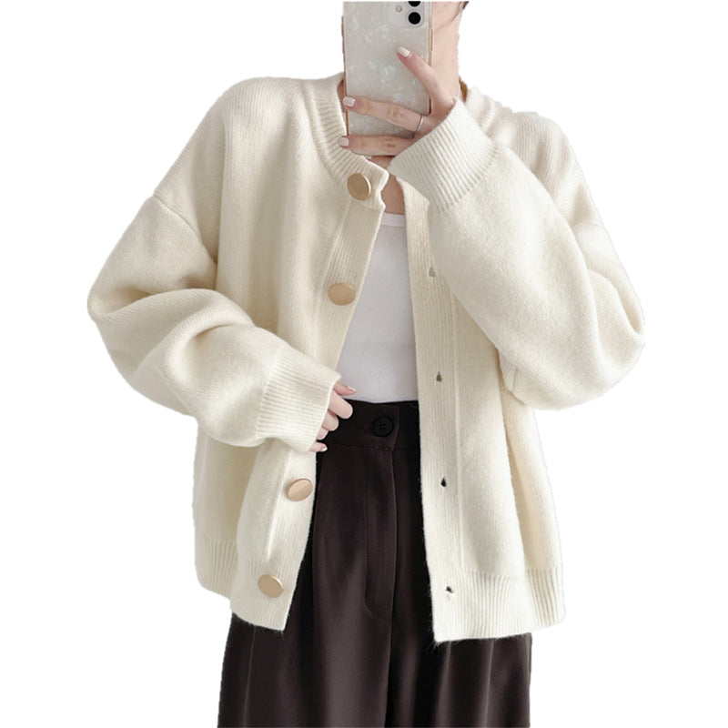 Damen modischer Strickcardigan mit Knopfdetails und weichem Material Drune