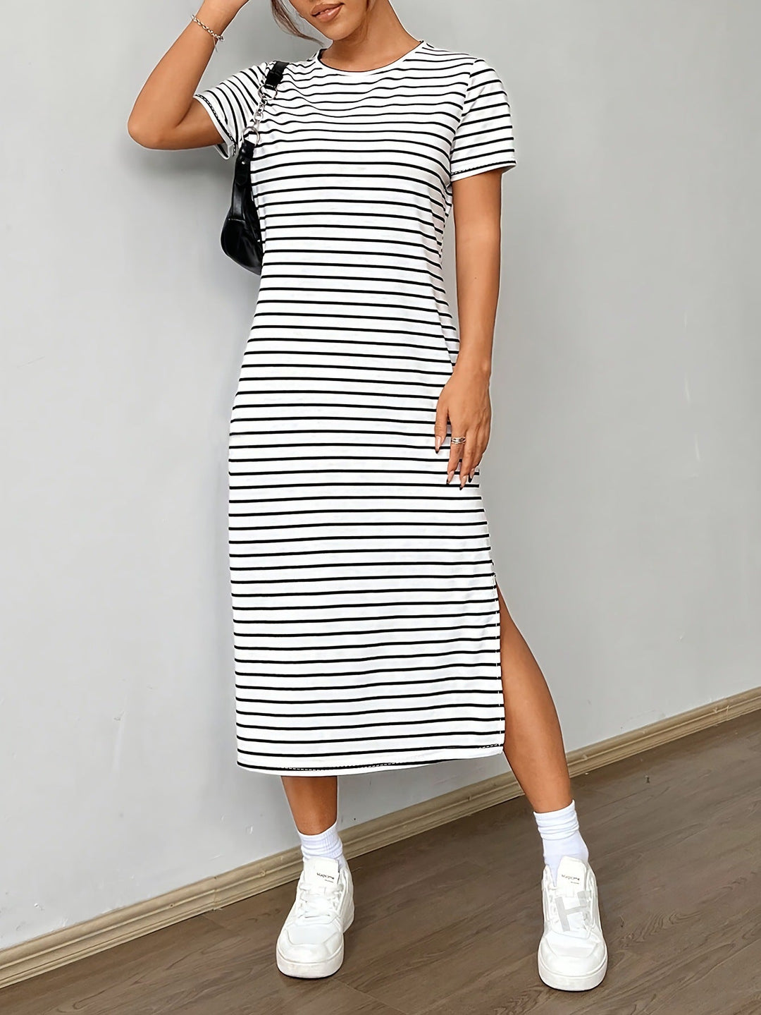 Damen Streifen-Maxikleid aus weichem Jersey Drune