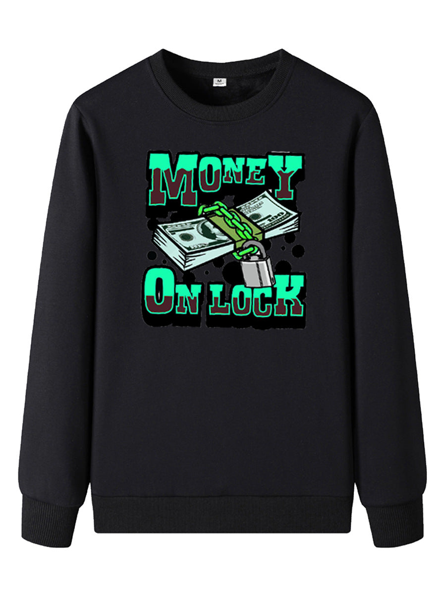 Damen lässiger Pullover mit kreativem Geldmotiv Drune